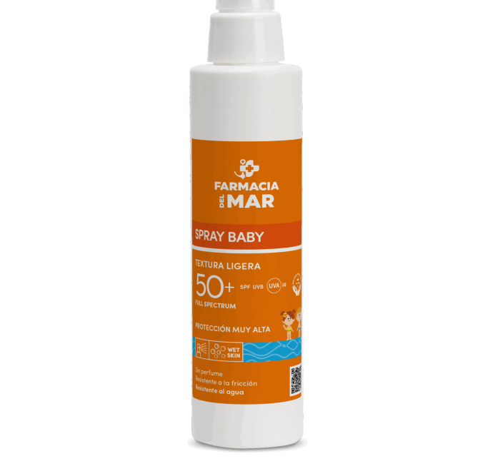 Protector solar en forma de spray ultraligero y de rápida absorción ideal para su niños. Resistente al agua.
