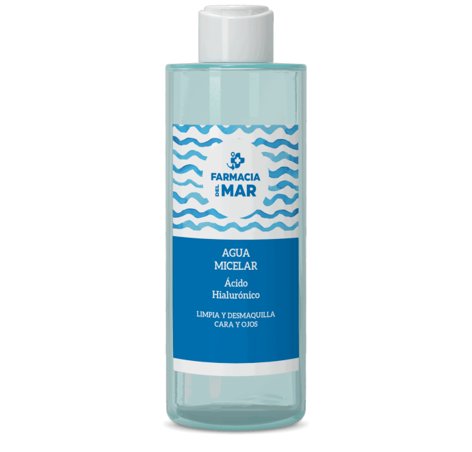Agua micelar a base de ácido hialurónico limpia y desamaquilla la piel dejando una textura suave e hidratada.